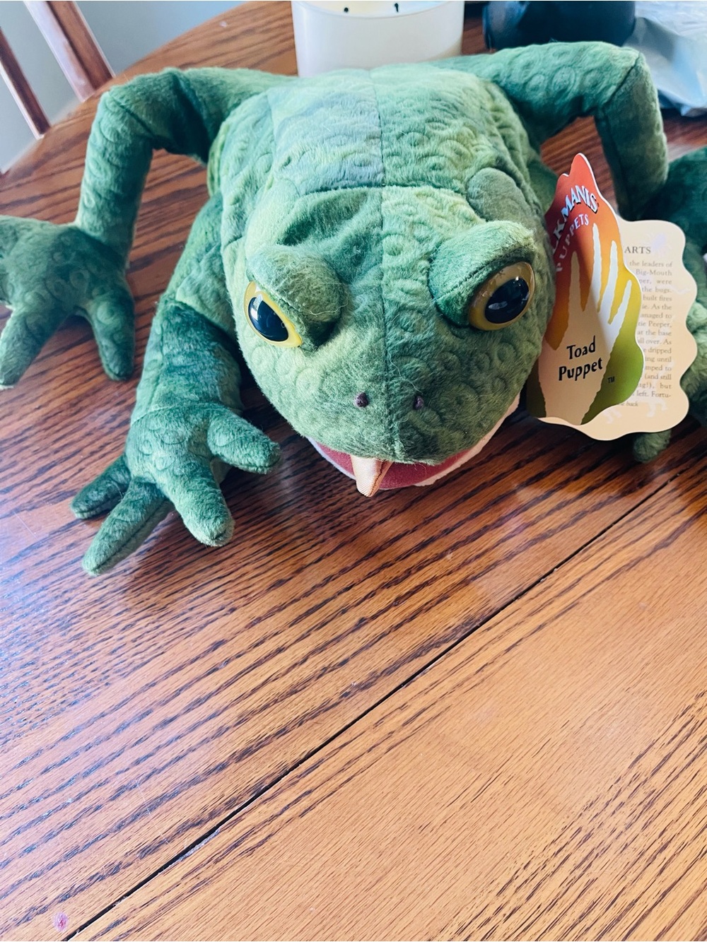 Folkmanis Puppet!! Green Toad Hand Puppet - Plush Small Pets Puppet